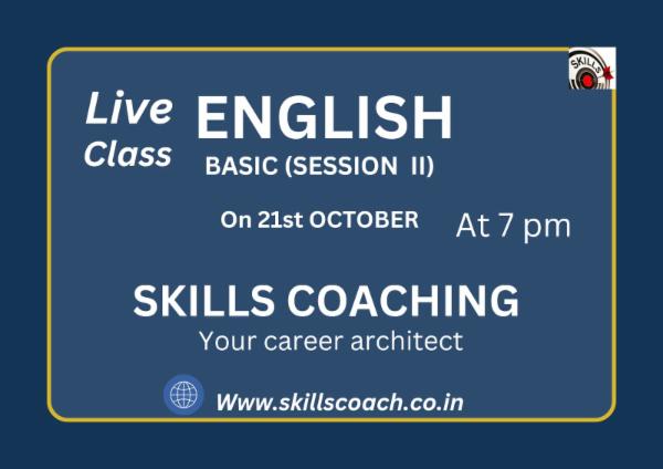 ENGLISH LIVE CLASS (BASIC) SESSION II